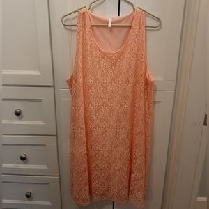 Pink Blush lace peach dress 2XL